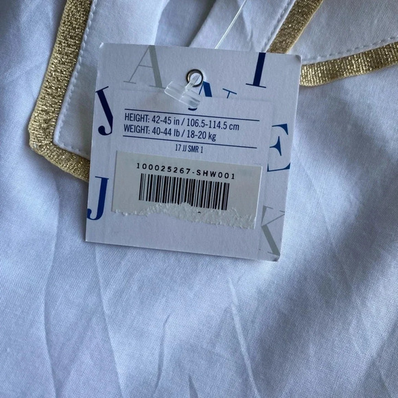 Janie and Jack Swim Coverup Girls’ 5 White Metallic Trim NWT - Picture 6 of 8